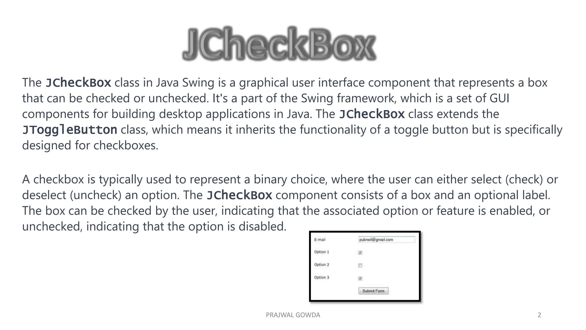 JAVA Jcheckbox in simple and easy .pptx | Programming Languages | Computing