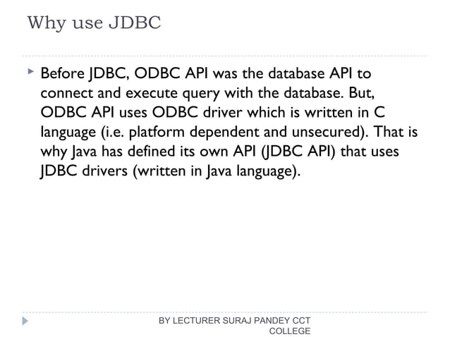 Basic Java Database Connectivity(JDBC) | PPT