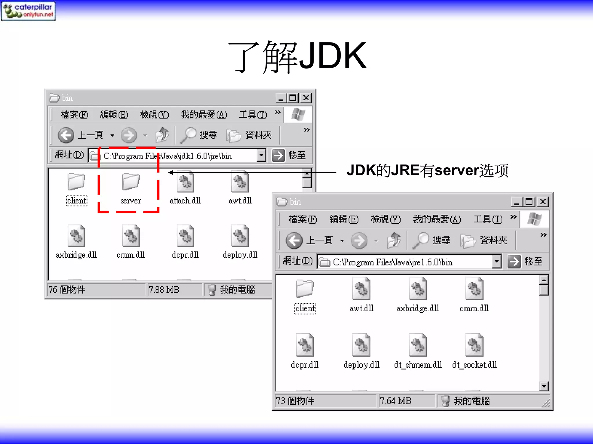 了解JDK JDK的JRE有server选项 