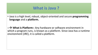 What is java? Components of java | PPT