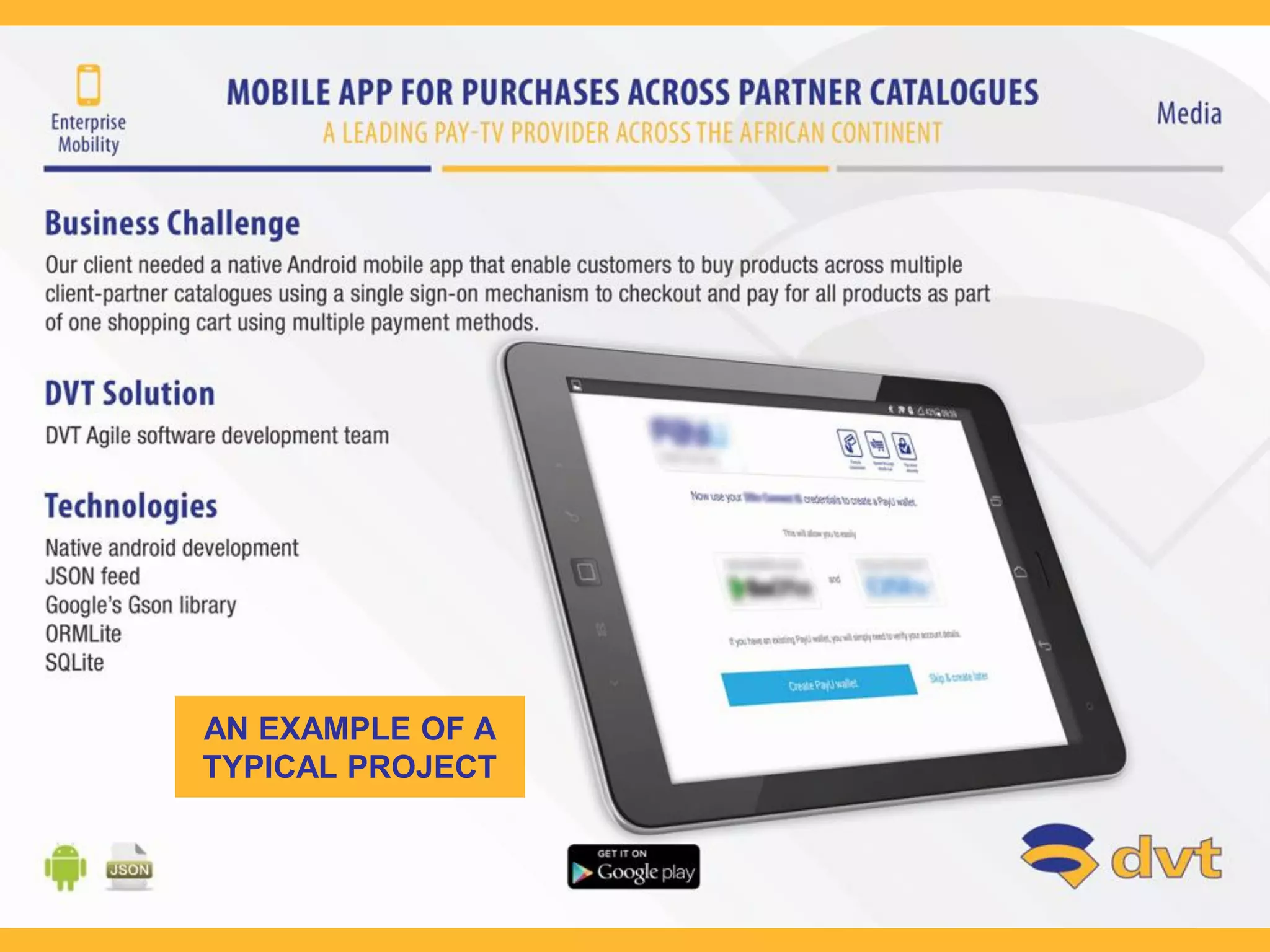 AN EXAMPLE OF A
TYPICAL PROJECT
 