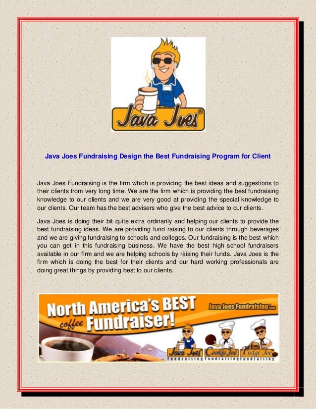 Java Joes Fundraising Design The Best Fundraising Program For Client