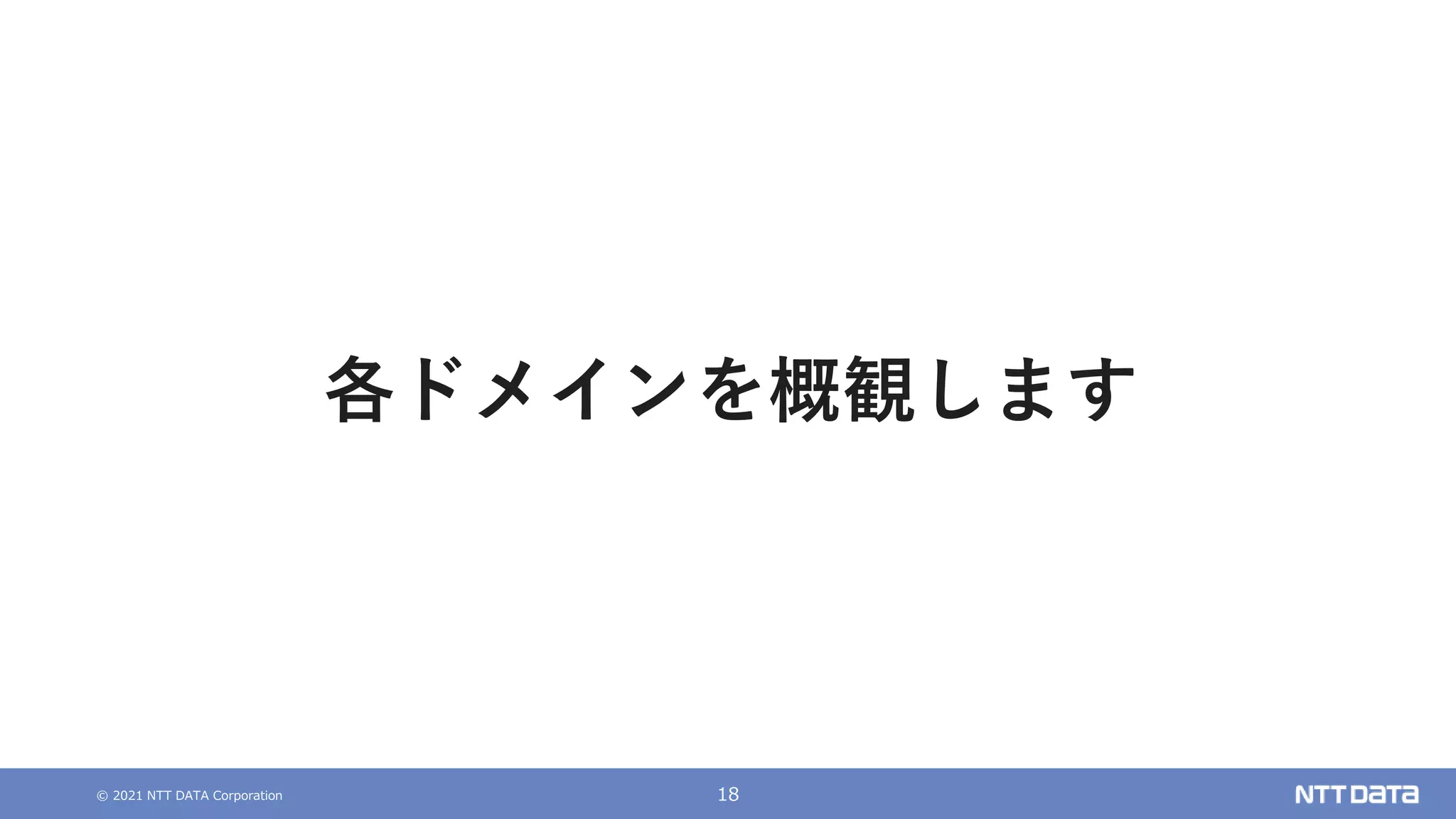 © 2021 NTT DATA Corporation 18
各ドメインを概観します
 