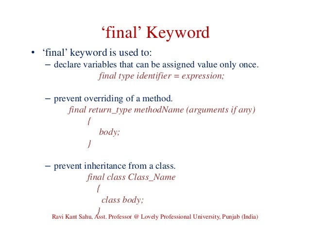 Java Keywords