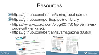 @bjschrijver
20
JAVA MAGAZINE
JAVA MAGAZINE | 06 2016
PIPELINE AS CODE
Op JavaOne vertelde Kohsuke Kawaguchi, demaker van Jenkins, dat er meer dan 120.000actieve installaties zijn. Voor meer dan 90%van de gebruikers is Jenkins “mission critical”.Jenkins is dus niet zomaar een hobbypro-jectje. Een belangrijke factor in het succes vanJenkins is de enorme verzameling plug-ins,die beschikbaar zijn. Er is een heel ecosys-teem ontstaan, waarmee Jenkins in vrijwelelke omgeving kan worden ingezet.
Nieuw in Jenkins 2Jenkins 2 is een drop-in upgrade, volledigbackward compatible met versie 1.6, met driegrote wijzigingen.
Betere out-of-the-box ervaringVroeger was Jenkins standaard vrij beperkt.Je moest veel plug-ins installeren, voordatje aan de gang kon. Dat is nu beter geregeld.Je kunt tijdens de installatie kiezen voor eenaanbevolen set plug-ins, waardoor je directaan de slag kunt.
Security is nu standaard. Bij de eerste keeropstarten wordt er een initieel admin wacht-
woord gezet, dat je uit de logs moet vissen.Dat is iets meer werk vergeleken met vroegerwaar alles open stond, maar het is wel eenstuk veiliger. Zeker als je te weten komt, dater bots zijn die het internet af scannen naaronbeveiligde Jenkins-instanties.
Opgefriste GUI
De GUI van Jenkins is licht verbeterd tenopzichte van Jenkins 1.x. Bij installatie enupgrade krijg je nu een wizard voorgeschoteld,die je helpt bij de configuratie. Eenmaal ge-installeerd zijn de wijzigingen marginaal. Hetaanmaken van een nieuwe job ziet er iets an-ders uit en bij het configureren van jobs heb jenu tabjes, waarmee je snel naar een bepaaldesectie kunt springen. De echt grote GUI-wijzigingen zitten in project “Blue Ocean”,waarover je verderop meer kunt lezen.
Pipeline as code
Veruit de grootste wijziging in Jenkins 2 ishet pipeline as code concept. Een pipeline iseen geautomatiseerde reeks van stappen, diesoftware vanuit versiebeheer naar de handenvan je gebruikers brengt. Met pipeline as code
Pipeline as codeContinuous Delivery pipelines met Jenkins 2In de afgelopen tien jaar heeft Jenkins zich ontpopt tot de standaardtool voor automatisering
in software development. Dit jaar is de eerste grote Jenkins release sinds tijden uitgekomen:
Jenkins 2.0. In dit artikel lees je wat er allemaal nieuw is.
Bert Jan Schrijver is
software craftsman
bij JPoint en is
momenteel
werkzaam bij de
Nationale Politie
Listing 1: pipeline script voor een Maven project
Afbeelding 2: visualisatie van een Jenkins pipeline
Afbeelding 1: Het Jenkins ecosysteem. Bron: [1]
kun je pipelines in tekstuele vormbeschrijven en in versiebeheer bewa-ren. Deze pipelines schrijf je met eenflexibele Groovy DSL.
In Jenkins 1 werkte het maken vanpipelines niet echt optimaal, zekerniet in een microservice-omgevingals je veel losse jobs hebt voor build,test en deploy. Een project met 20services leverde dan al gauw een stukof 100 Jenkins jobs op.
Met Jenkins 2 pipelines werkt dat eenstuk praktischer om twee redenen:1. Je kunt jobs precies zo samenstel-len als je zelf wilt. Een enkele jobkan een complete pipeline vancommit tot en met productie-deployment afhandelen.
2. Hergebruik van onderdelen vanjobs is veel eenvoudiger. Hieroververderop meer.
Jenkins wordt hiermee gepositio-neerd voor continuous delivery usecases en voor andere meer complexeautomatiserings-scenario’s.
Pipelines
Je kunt een Jenkins 2 pipeline optwee manieren definiëren: door depipeline in de Jenkins GUI in te tik-ken of door een bestand met daarinde pipeline-definitie in versiebeheerte plaatsen. Voor de laatste optie ishet een conventie om een“Jenkinsfile” in de root van het pro-ject te zetten waar de job betrekkingop heeft. Dit is vergelijkbaar met deDockerfile of een Maven
pom.xml: een standaard configuratie-file op een standaard plek.
Als je in je IDE aan Jenkinsfiles werkt,dan kun je een GDSL file importeren[2]. Dit bestand regelt de highlightingen code completion in je IDE.
Een voorbeeld
Het volgende pipeline script bouwteen eenvoudig Maven project (zieListing 1).
De eerste stap is het kiezen van hettype Jenkins node waar de build opmoet gaan draaien. In het eenvoudig-ste scenario heb je alleen een Jenkins“master” node. In wat complexereomgevingen zie je vaak een masternode en een aantal tot zelfs tientallenslave nodes om veel builds tegelijker-tijd te kunnen draaien.
In dit voorbeeld geven we aan datde job op een node met label ‘java8’moet draaien. Jenkins kiest dan de
eerstvolgende beschikbare node waardit label aan toegekend is. De helepipeline draait nu op deze ‘java8’node. Je kunt er ook voor kiezen omverschillende onderdelen op ver-schillende nodes en zelfs parallel tedraaien.
De pipeline in dit voorbeeld kent vier“stages”. Een stage is een stap in eenpipeline, die als zodanig herkenbaaris in de Jenkins GUI. In de eerste stagezoeken we geïnstalleerde tool‘maven-3.3.9’ op en maken dezebeschikbaar door hem in de path-variabele van het OS te zetten. Detweede stap is een Git checkout, dederde een Maven build en de vierde ar-chiveert de resultaten van de unit tests.
Als we de pipeline uitvoeren, zien wede volgende resultaten terug in deJenkins GUI (zie Afbeelding 2).
De praktijk leert dat pipelinesmeegroeien van eenvoudig naar com-plex. Met gecodeerde pipelines kun jemeerdere jobs definiëren zonder jezelfte herhalen. Dit is een groot voordeelten opzichte van traditionele, point-and-click pipelines.
Pipelines overleven een herstart vanJenkins. Dat is handig als je af en toeeen upgrade van Jenkins wilt uitvoe-ren, waarvoor een herstart nodig is.Jenkins bevat daarnaast de mogelijk-heid om een pipeline te
“replayen”, waarbij je via de GUIkleine wijzigingen kunt doen en depipeline vervolgens opnieuw kan uit-voeren. Dat is erg handig bij het ont-wikkelen van gecodeerde pipelines.
node('java8') {
stage('Configure') {env.PATH = "${tool 'maven-3.3.9'}/bin:${env.PATH}"
}
stage('Checkout') {git 'https://github.com/bertjan/spring-boot-sample'
}
stage('Build') {
sh 'mvn -B -V -U -e clean package'
}
stage('Archive') {
junit allowEmptyResults: true,testResults: '**/target/**/TEST*.xml'
}
}
• https://github.com/bertjan/spring-boot-sample
• https://github.com/politie/pipeline-library
• https://www.voxxed.com/blog/2017/01/pipeline-as-
code-with-jenkins-2/
• https://github.com/bertjan/javamagazine (Dutch)
Resources
 