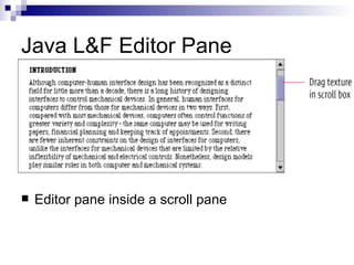 Java L&F Editor Pane Editor pane inside a scroll pane 