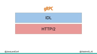@VladimirD_42
IDL
HTTP/2
gRPC
@JavaLandConf
 