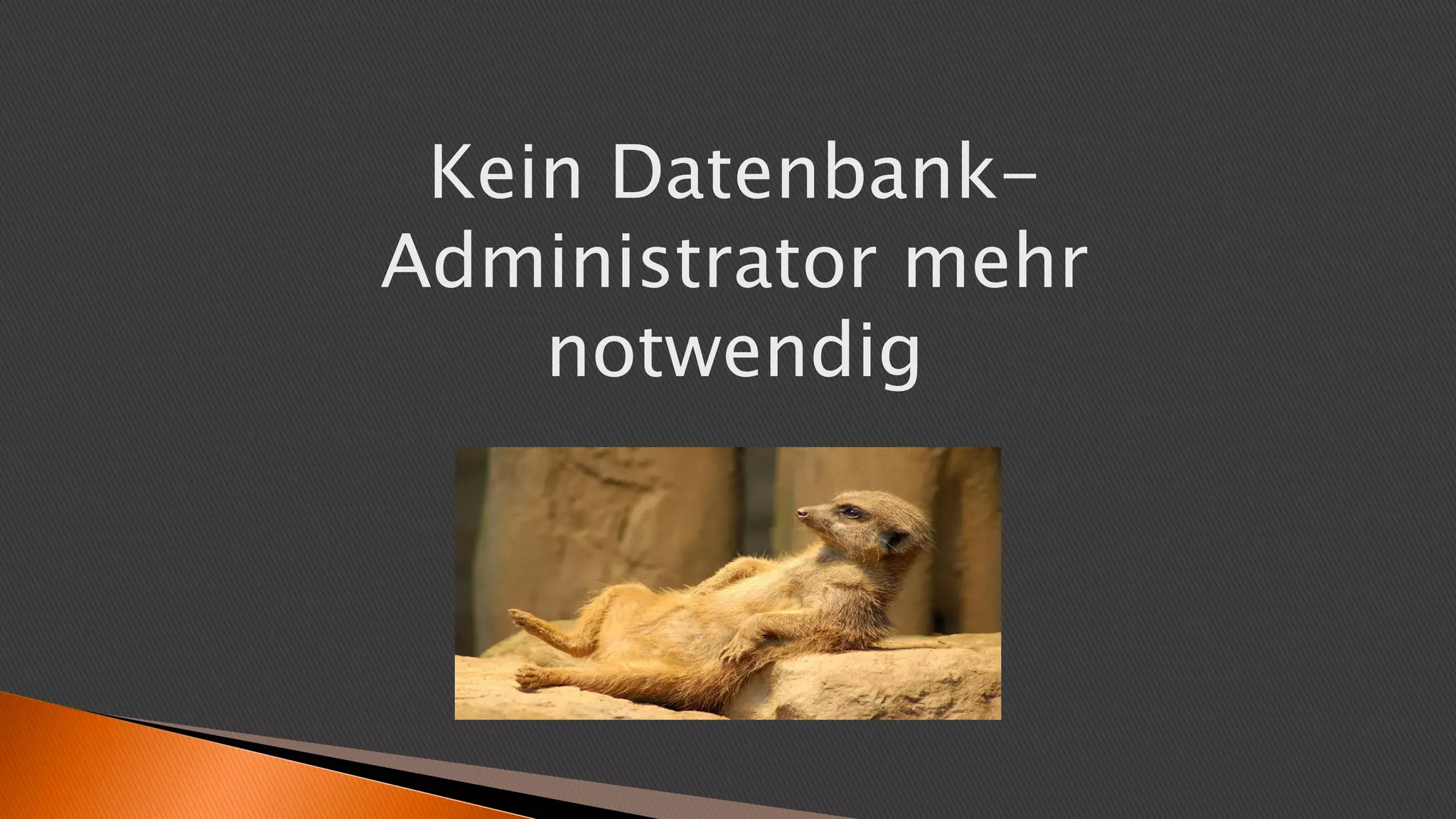 Kein Datenbank-
Administrator mehr
notwendig
 