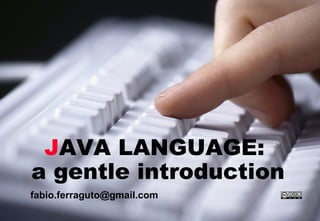 JAVA LANGUAGE:
a gentle introduction
fabio.ferraguto@gmail.com
 