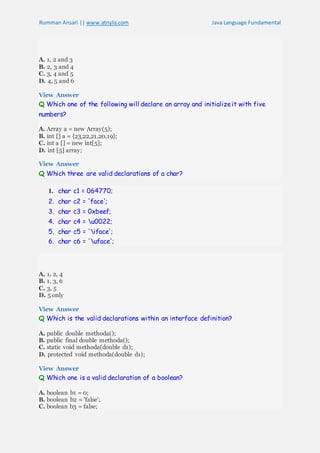 Java Questions and Answers | PDF