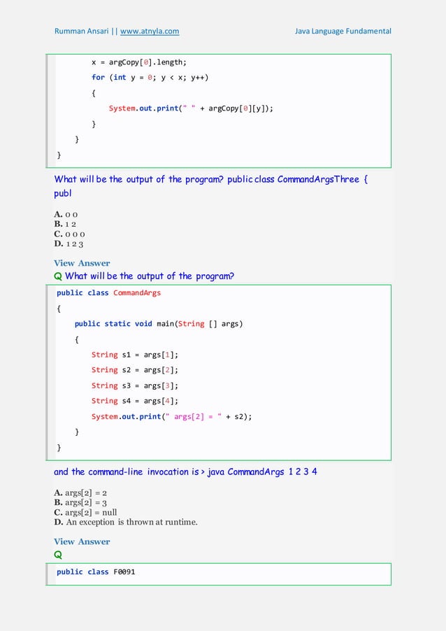 Java Questions and Answers | DOCX