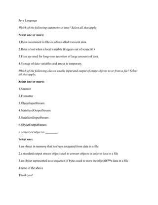 Java Language Which of the following statements is true- Select all th.docx image.