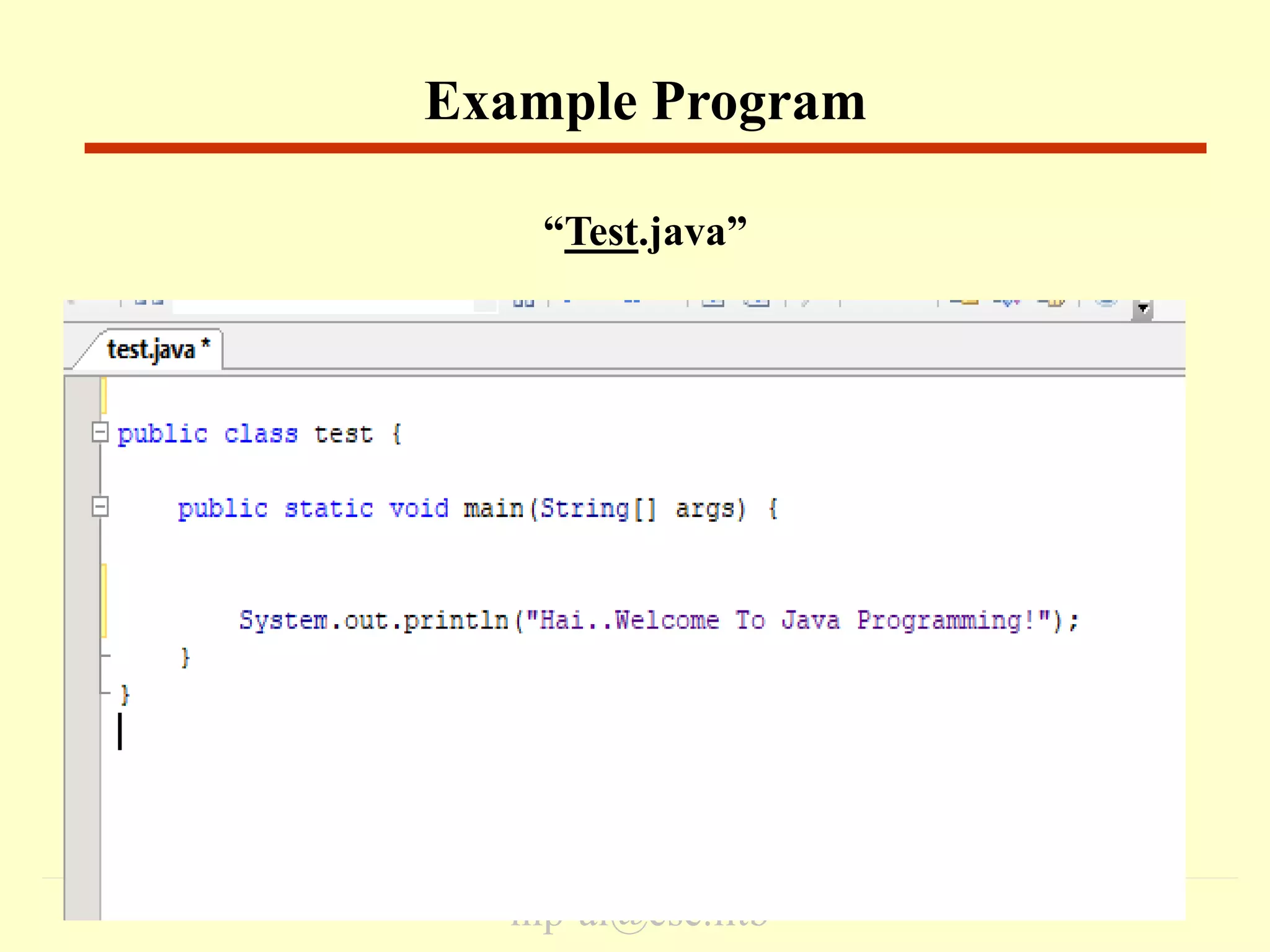 nlp-ai@cse.iitb
“Test.java”
Example Program
 