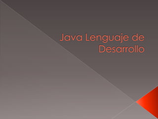 Java Lenguaje de Desarrollo 