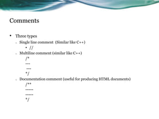 Java – lexical issues | PPT