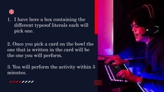 JAVA LITERALS Programming and PPT.pptx | Computing | Technology & Computing