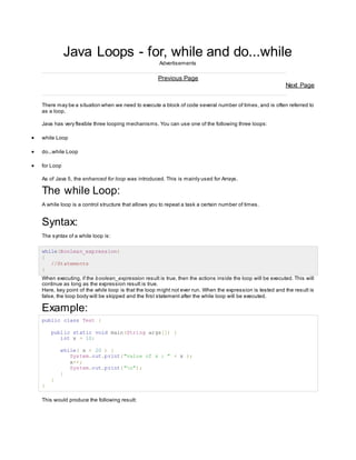 Java loops | PDF