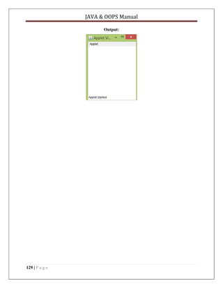 JAVA & OOPS Manual
Output:

129 | P a g e

 