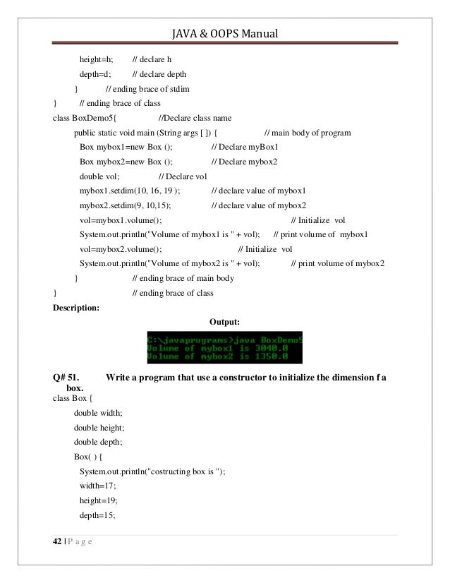 Java codes