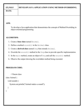 JAVA MANUAL basic concept using this program | PDF