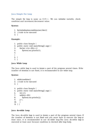 Comprehensive Introduction to Java Programming Language and OOPS ...