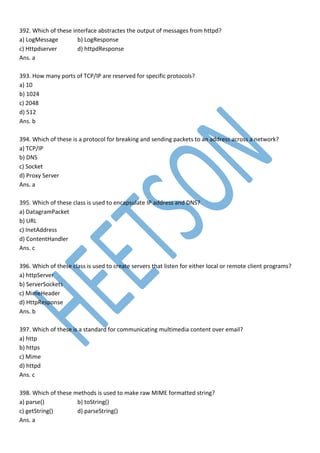 Java MCQ Important Questions and Answers | PDF