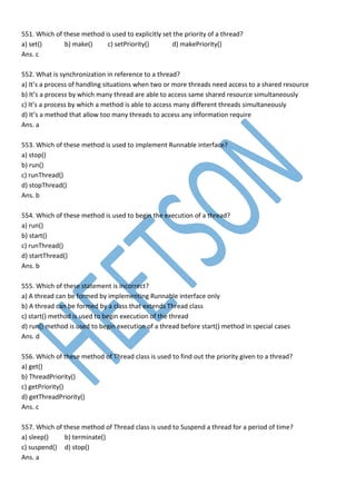Java MCQ Important Questions and Answers | PDF