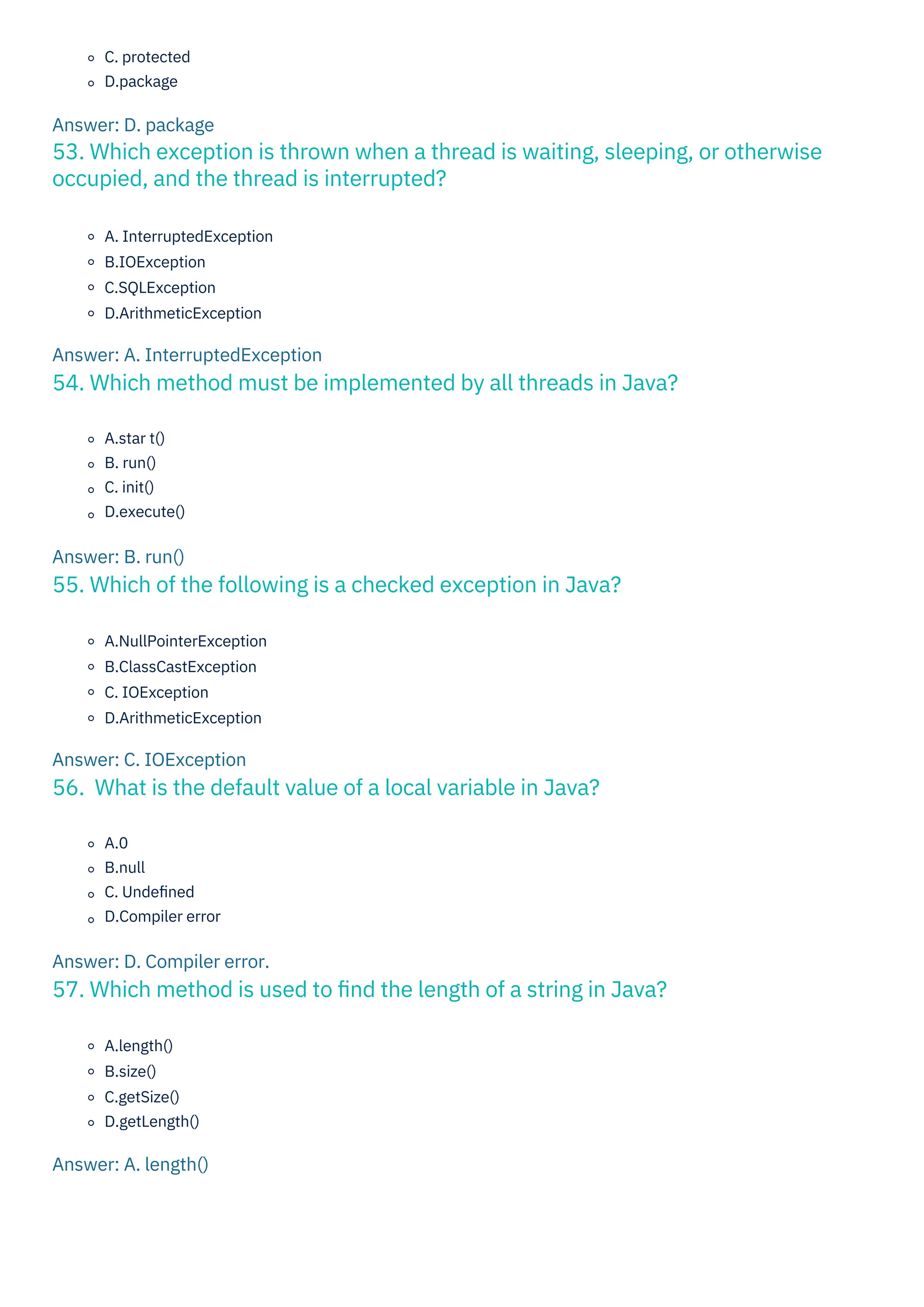 Java MCQ Questions and Answers PDF By ScholarHat | PDF