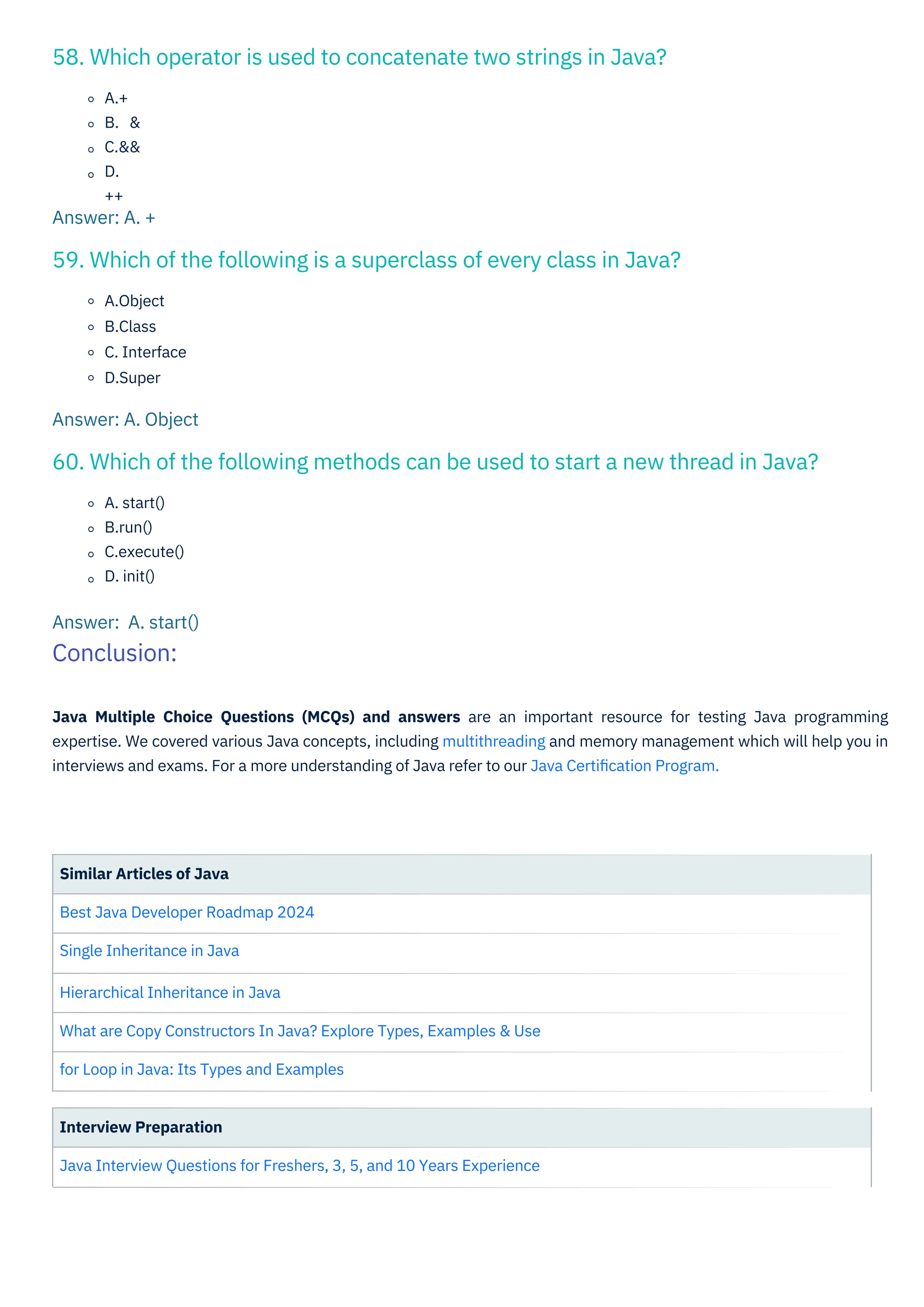 Java MCQ Questions and Answers PDF By ScholarHat | PDF