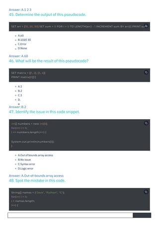 Java MCQ Questions and Answers PDF By ScholarHat | PDF