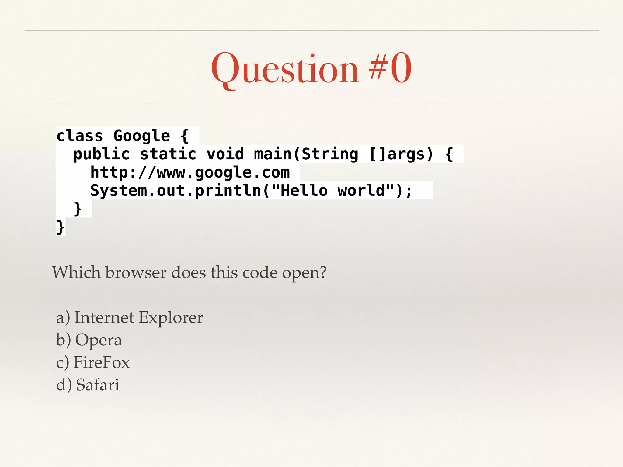 Core Java - Quiz Questions - Bug Hunt | PPT