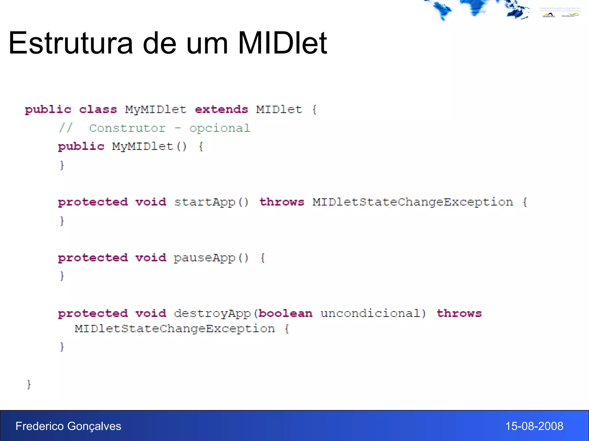 Estrutura de um MIDlet 