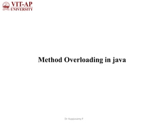 Method Overloading in java
Dr. Kuppusamy P
 