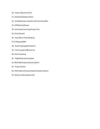 Java mini projects list of titles | PDF