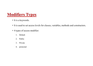 Java modifiers | PPT