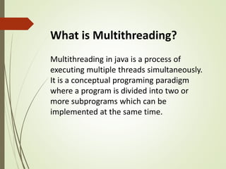 Multithreading in java | PPT