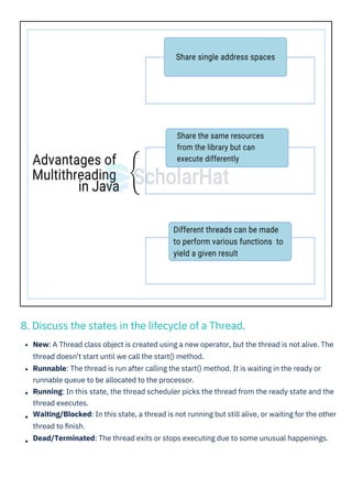 advanced multithreading interview questions in java |... Java Multithreading Interview Questions PDF By ScholarHat | PDF