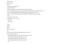 <!DOCTYPE html>
<html lang="en">
<head>
<title>Bootstrap Example</title>
<meta charset="utf-8">
<meta name="viewport" content="width=device-width, initial-scale=1">
<link rel="stylesheet" href="https://maxcdn.bootstrapcdn.com/bootstrap/3.3.7/css/bootstrap.min.css">
<script src="https://ajax.googleapis.com/ajax/libs/jquery/3.1.1/jquery.min.js"></script>
<script src="https://maxcdn.bootstrapcdn.com/bootstrap/3.3.7/js/bootstrap.min.js"></script>
<style>
.carousel-inner > .item > img,
.carousel-inner > .item > a > img {
width: 70%;
margin: auto;
}
</style>
</head>
<body>
<div class="container">
<br>
<div id="myCarousel" class="carousel slide" data-ride="carousel">
<ol class="carousel-indicators">
<li data-target="#myCarousel" data-slide-to="0" class="active"></li>
<li data-target="#myCarousel" data-slide-to="1"></li>
<li data-target="#myCarousel" data-slide-to="2"></li>
<li data-target="#myCarousel" data-slide-to="3"></li>
</ol>
 