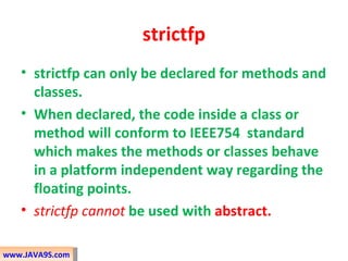 Java non access modifiers | PPT