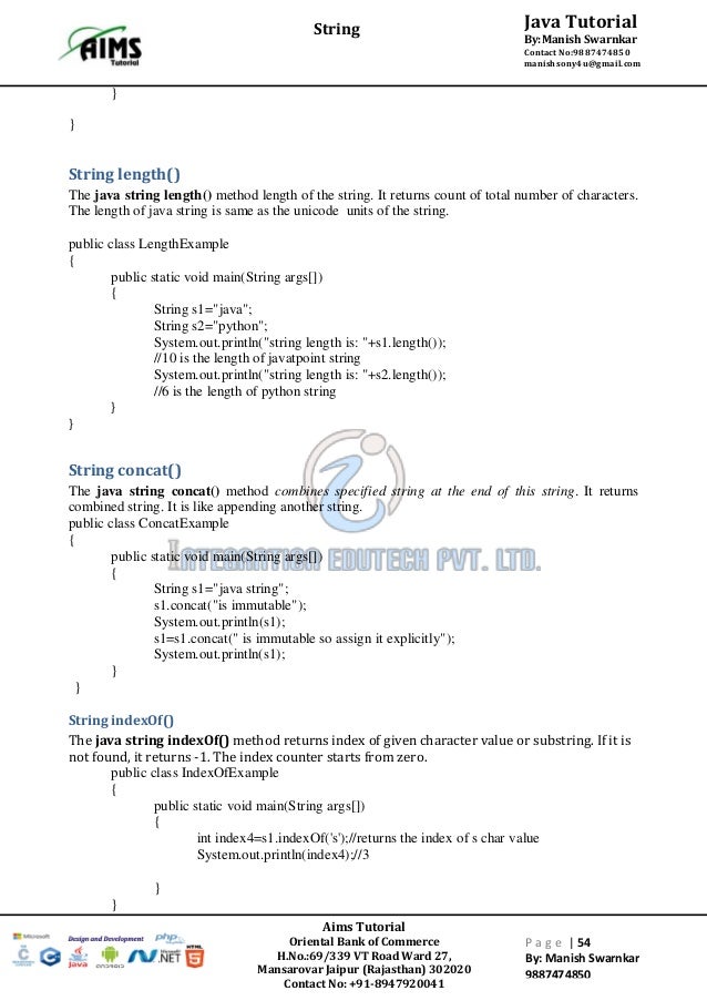 Java notes