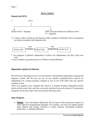 Java notes | PDF