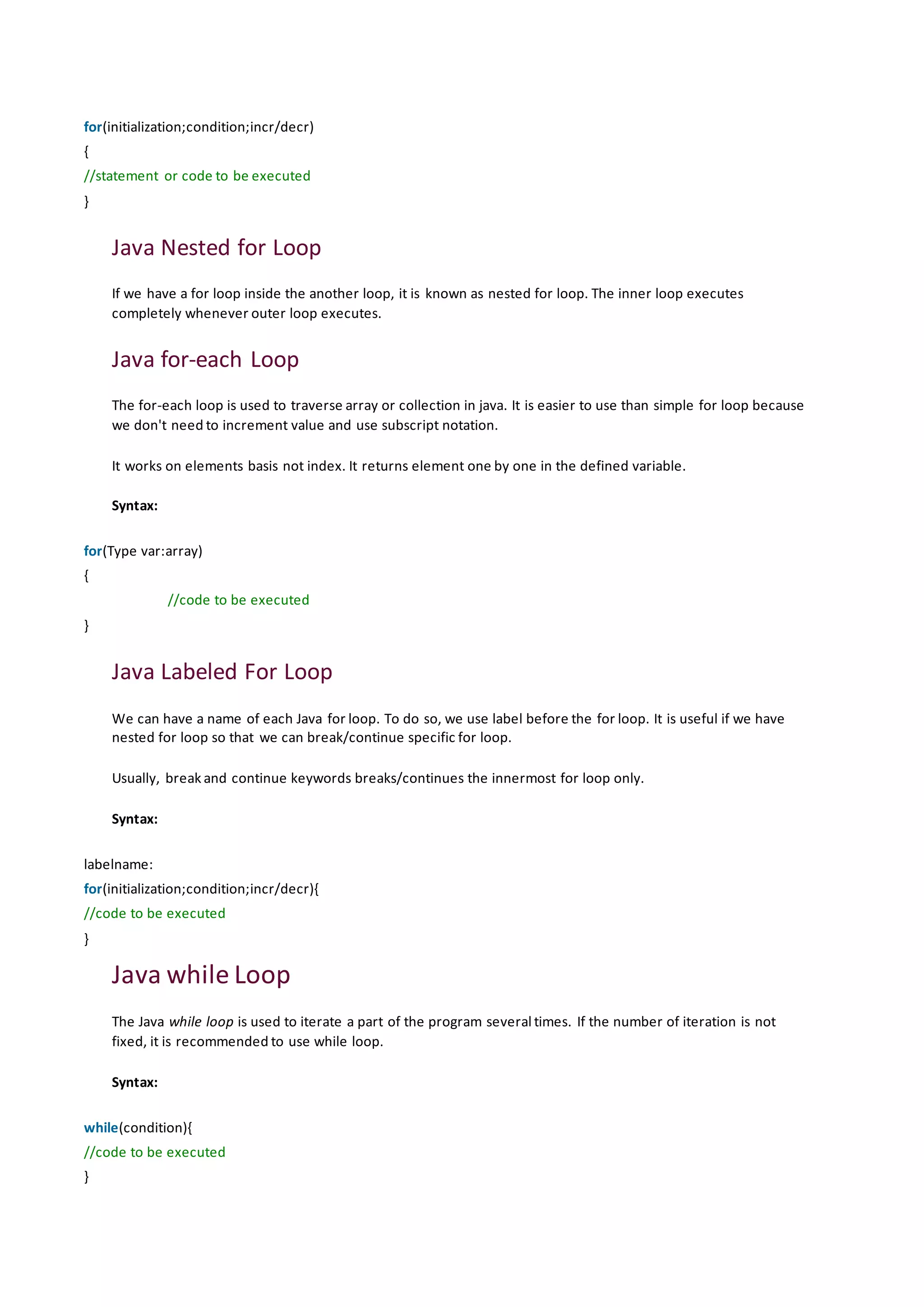 Java notes | All Basics | | PDF