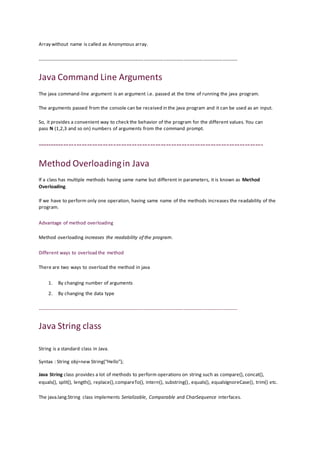 Java notes | All Basics | | PDF