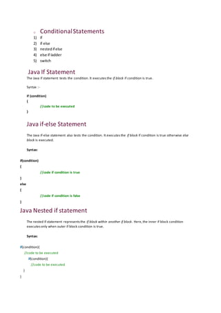Java notes | All Basics | | PDF