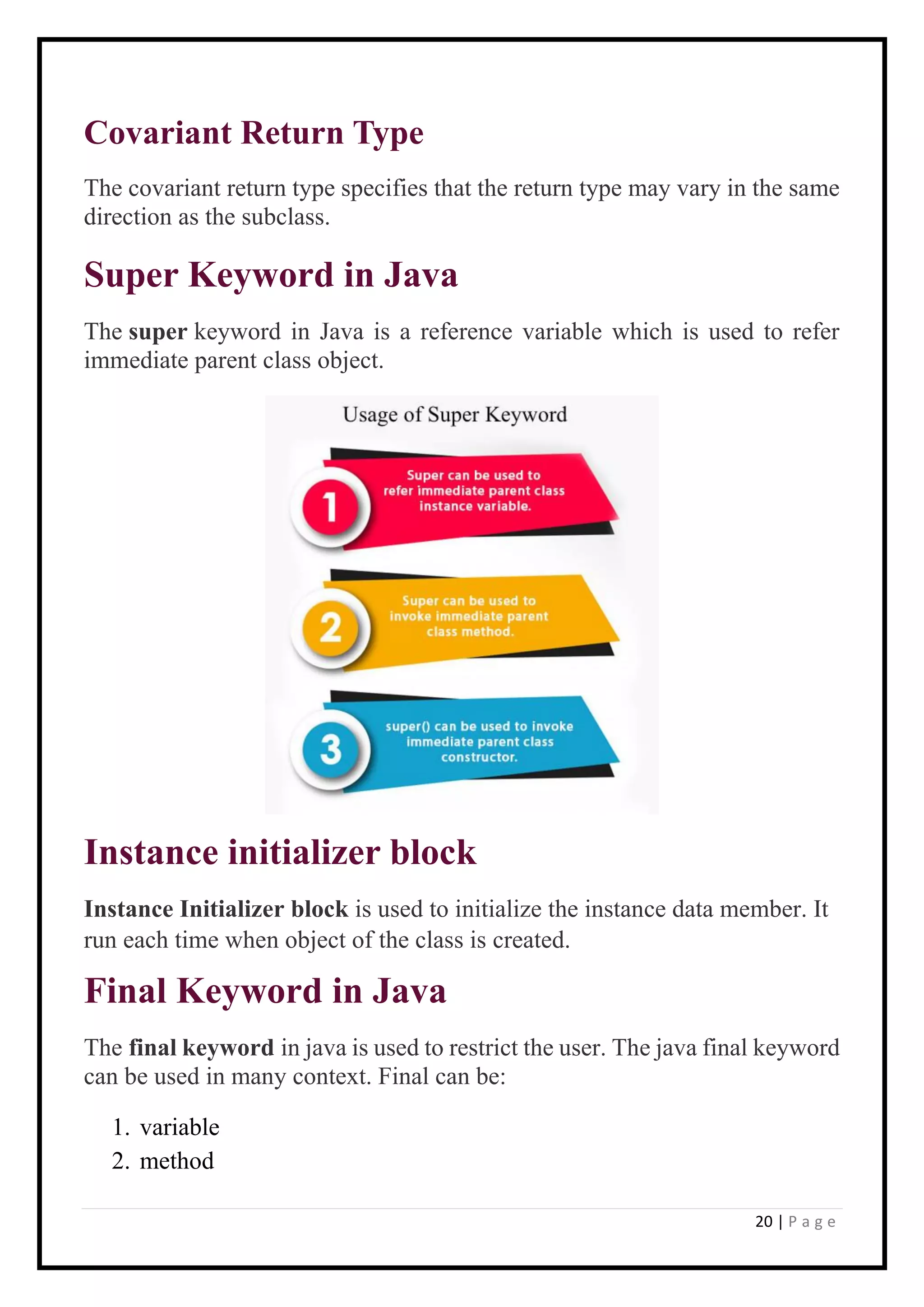 Java notes pdf