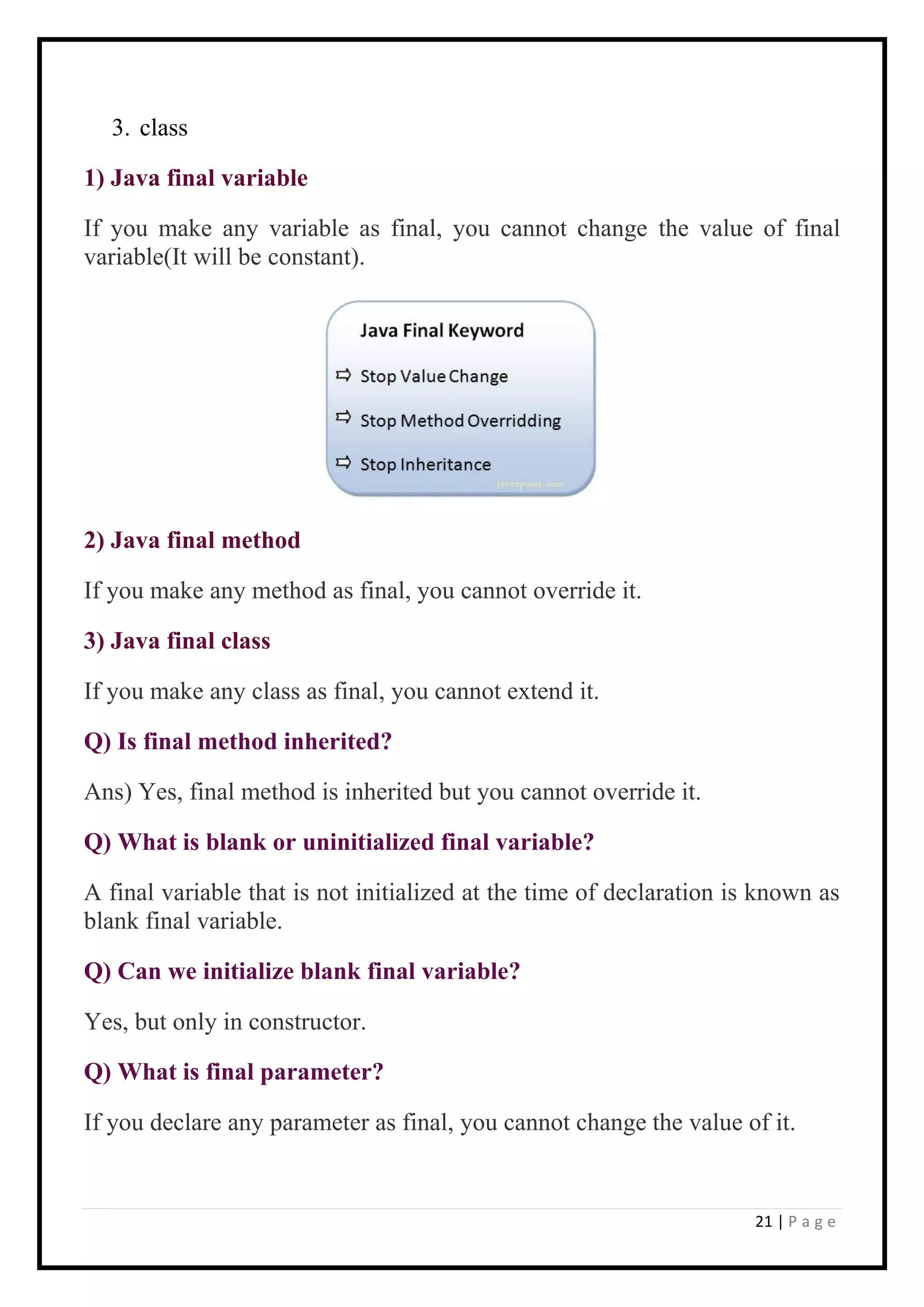 Java notes pdf
