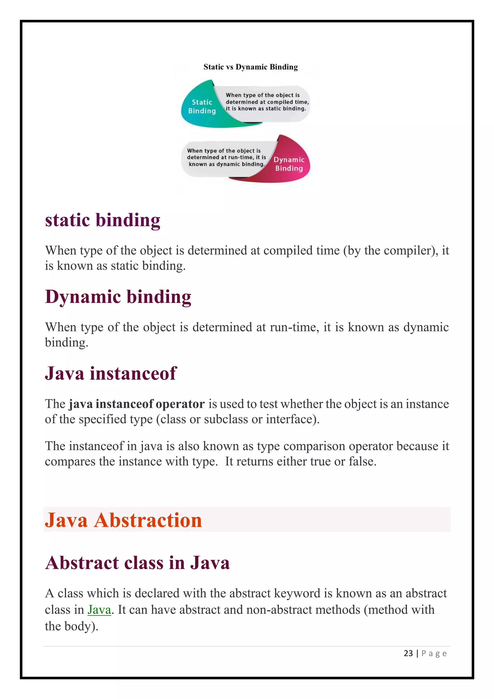 java notes.pdf | Programming Languages | Computing