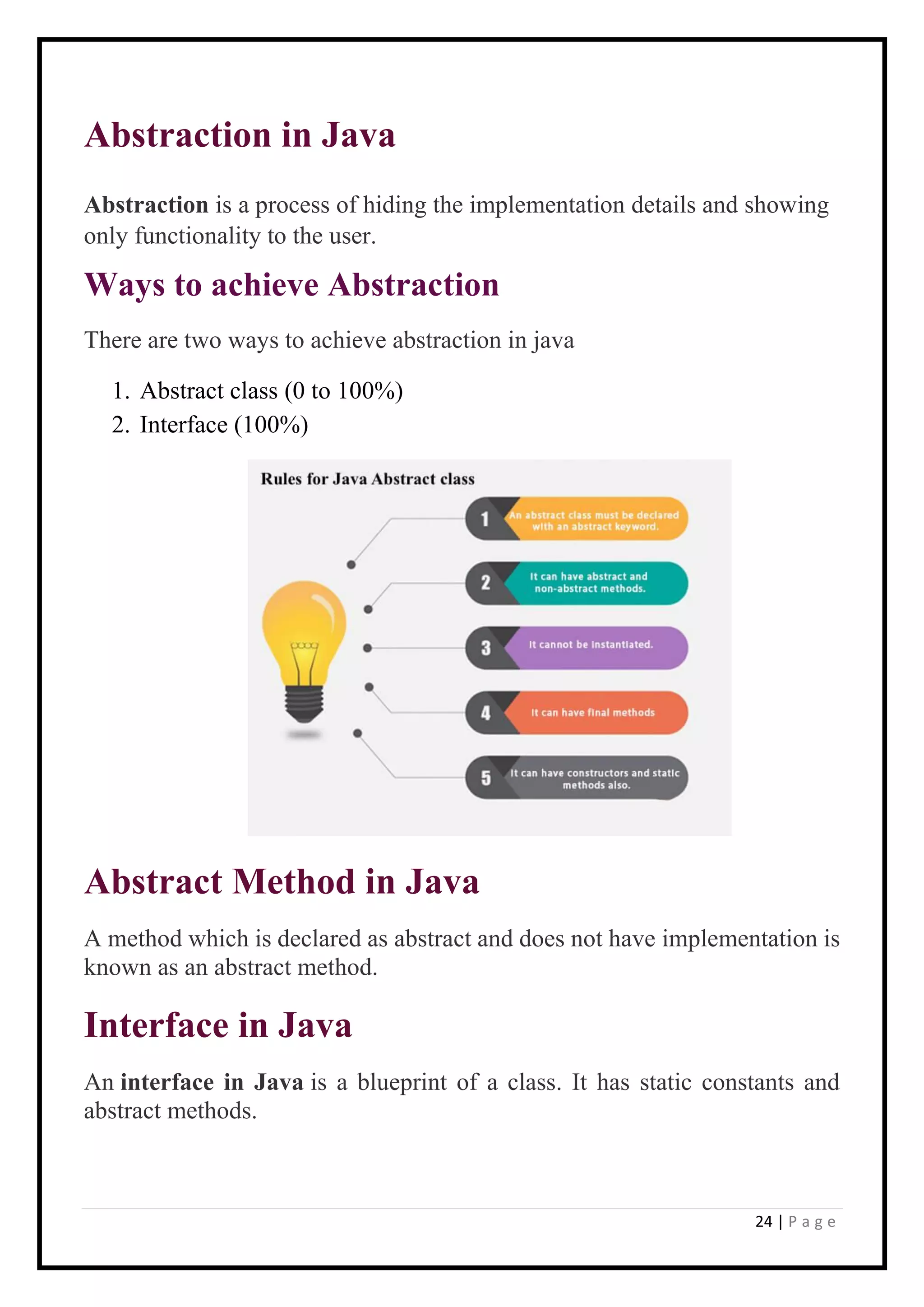 Java notes pdf