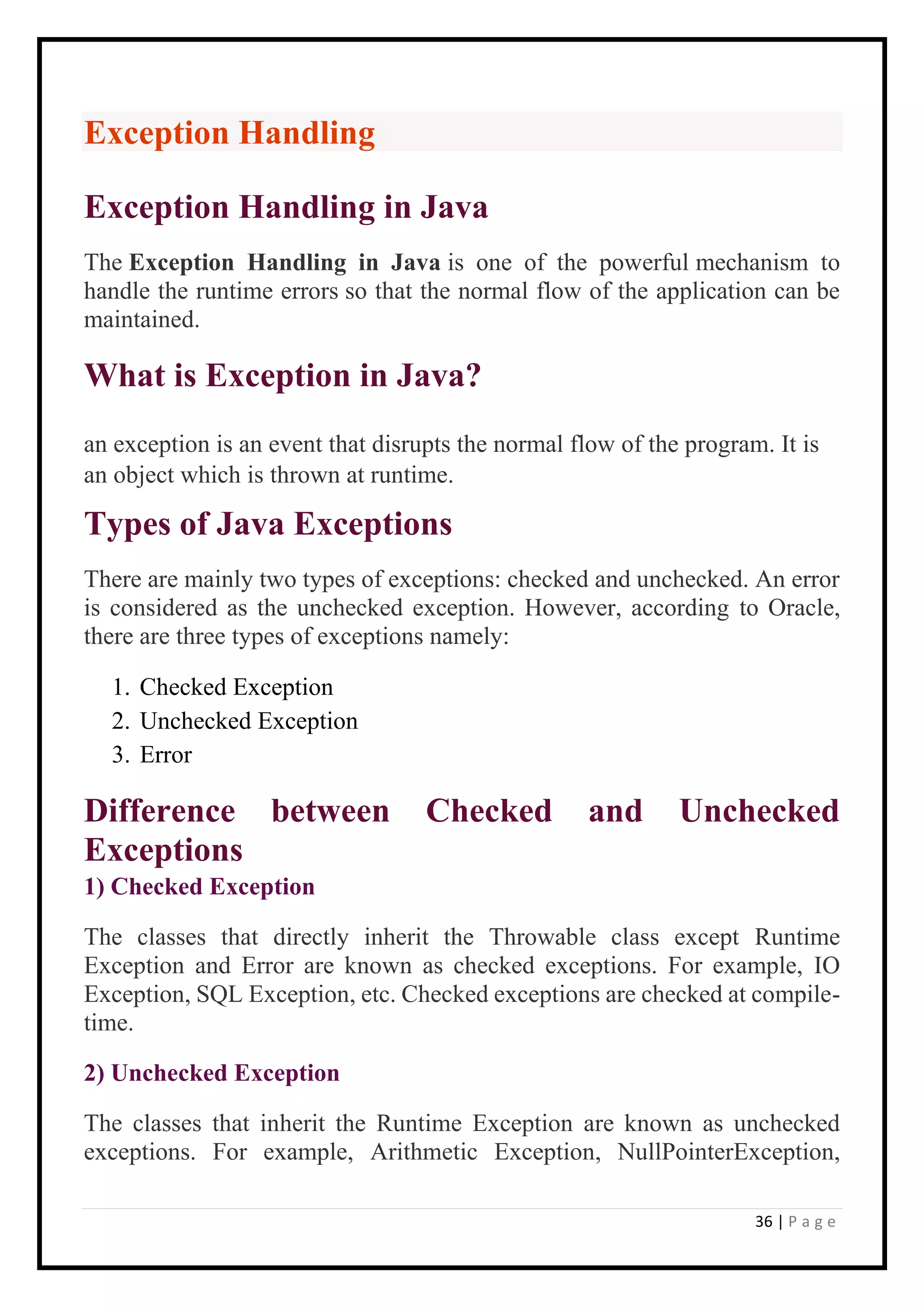 Java notes pdf