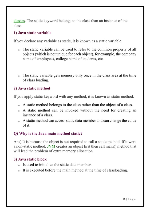 java notes.pdf | Programming Languages | Computing